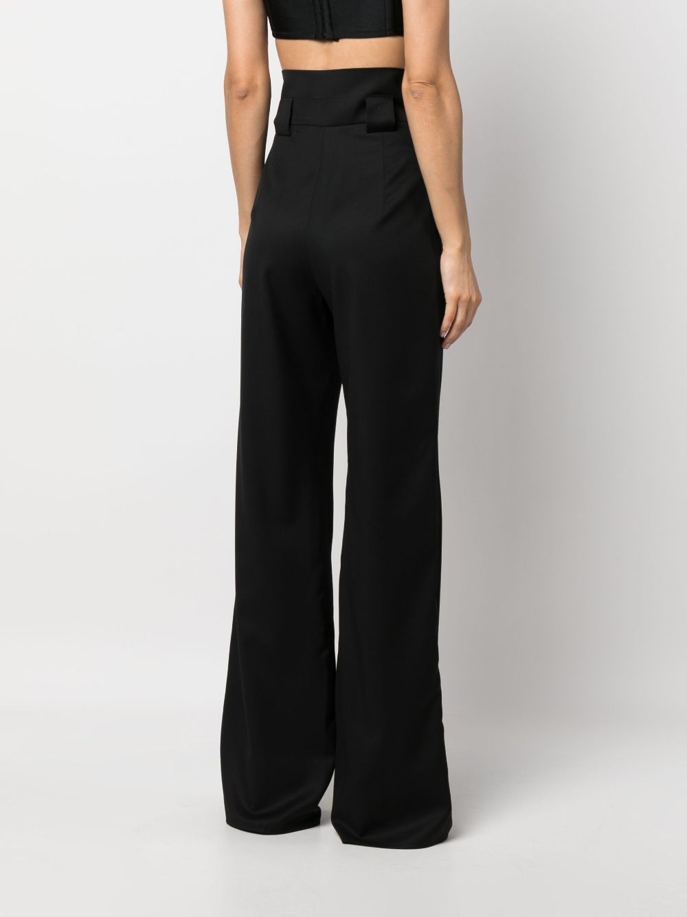 Shop Manurí High-waist Wide-leg Trousers In 黑色