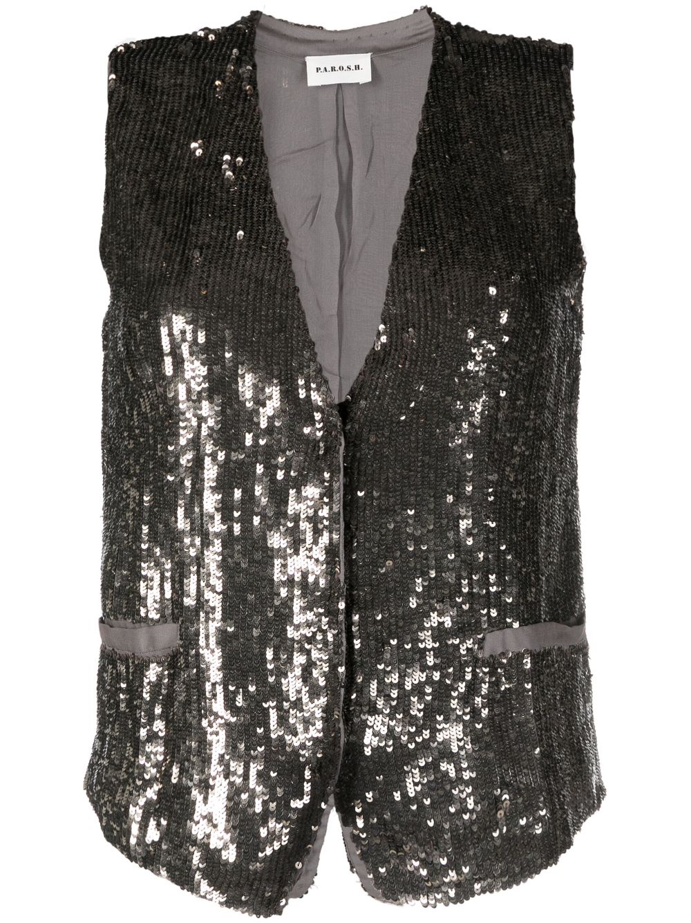 V-neck sequined vest