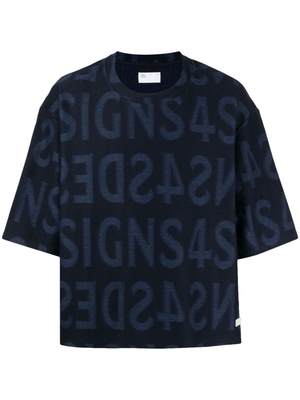 4sdesigns Logo-print Cotton T-shirt In Blau