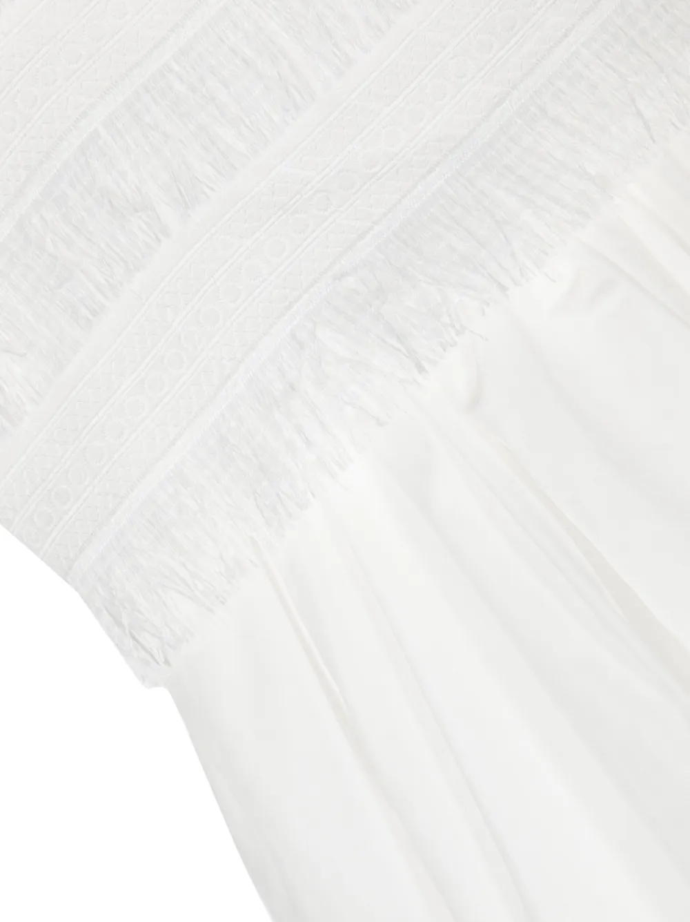 Liu •jo Logo-plaque Fringed Sleeveless Dress In White