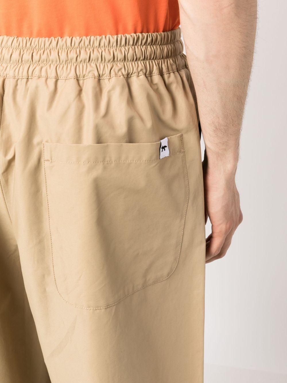 Shop Maison Kitsuné Wide-leg Drawstring-waist Shorts In Neutrals