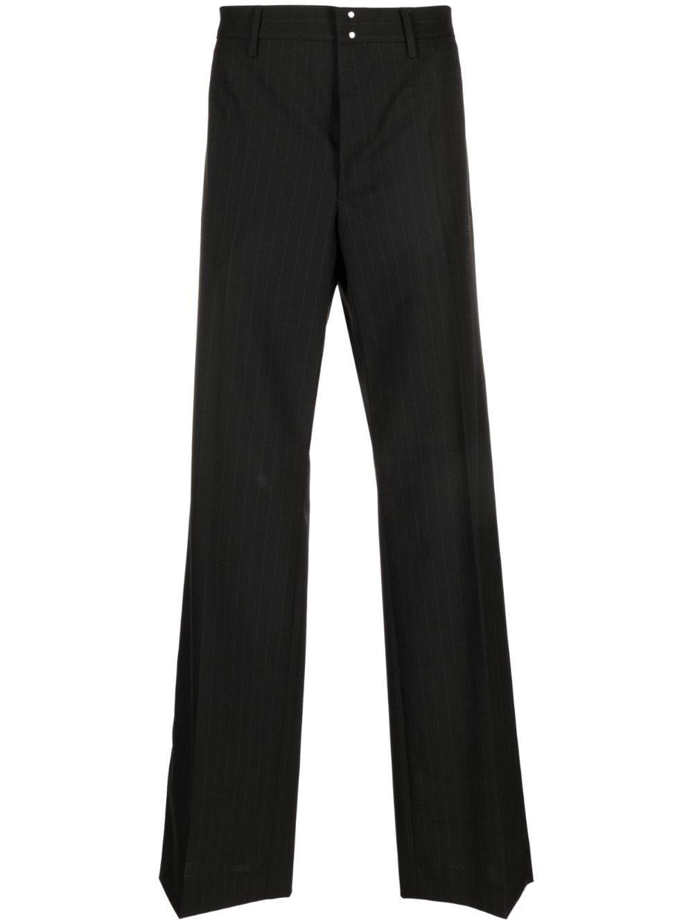 Mm6 Maison Margiela Pinstripe-pattern Wide-leg Trousers In Black