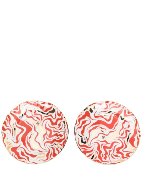 Bitossi Home set de dos platos de porcelana con estampado abstracto