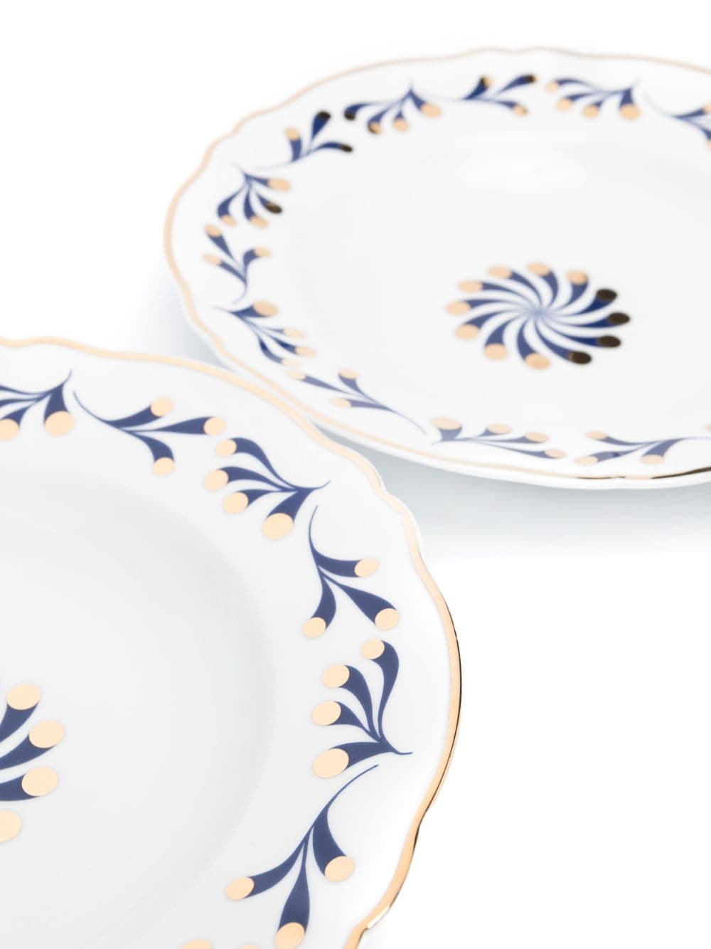 Shop Bitossi Home Marino Abstract-print Deep Plates (set Of 2) In White