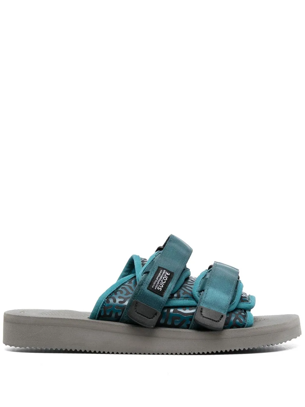 Suicoke Moto-cab Touch-strap Slides In Blue