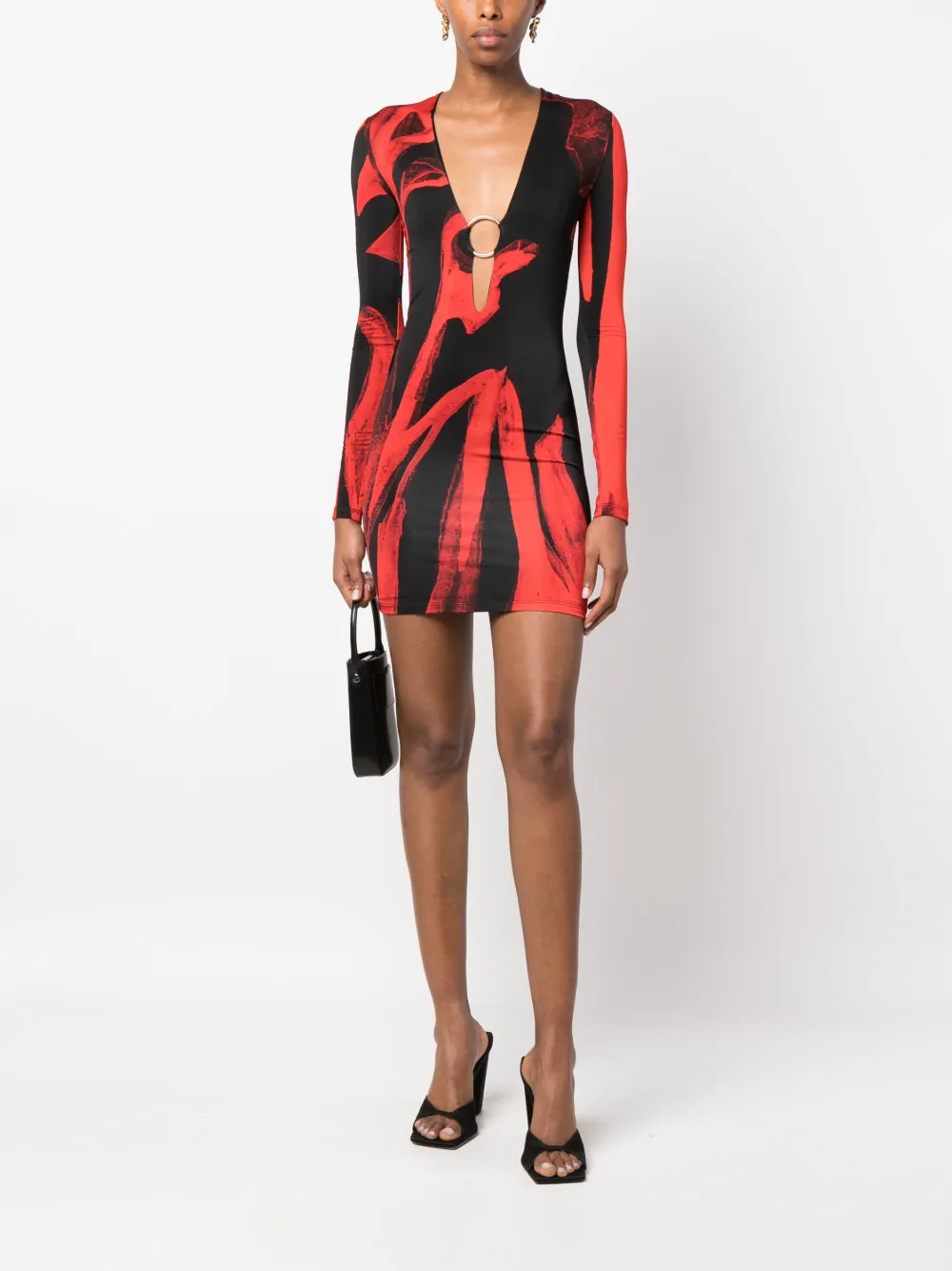 Louisa Ballou Helios abstract-print minidress - Rood