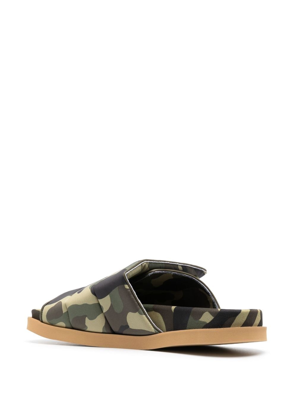 Shop Gia Borghini Camouflage-print Padded Slides In Green