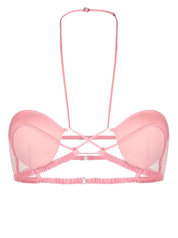   Nensi Dojaka メッシュブラジャー Nensi Dojaka メッシュパネル ブラ | ピンク | FARFETCH JP