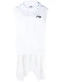 MSGM logo-print lace-trim minidress - White