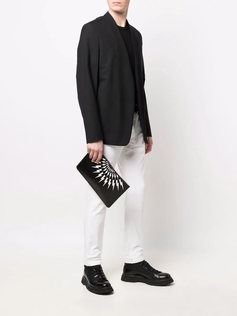 Neil Barrett Buidel met rits - 524 BLACK WHITE