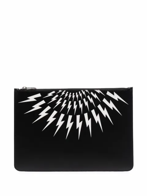 Neil Barrett Thunderbolt Fairisle クラッチバッグ