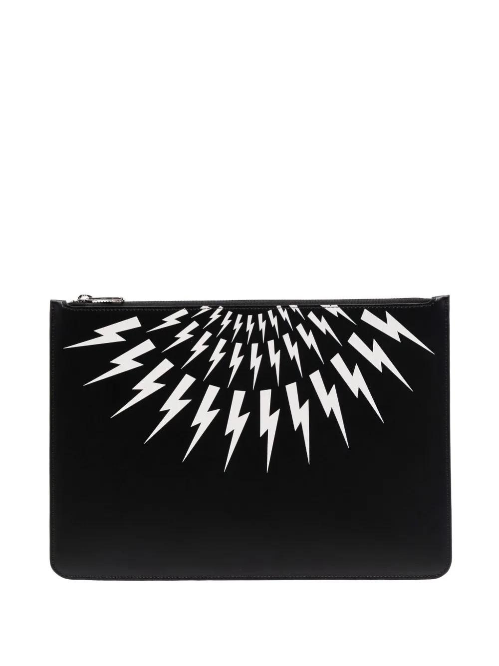 Neil Barrett Thunderbolt Fairisle zipped pouch | Black | Image 1