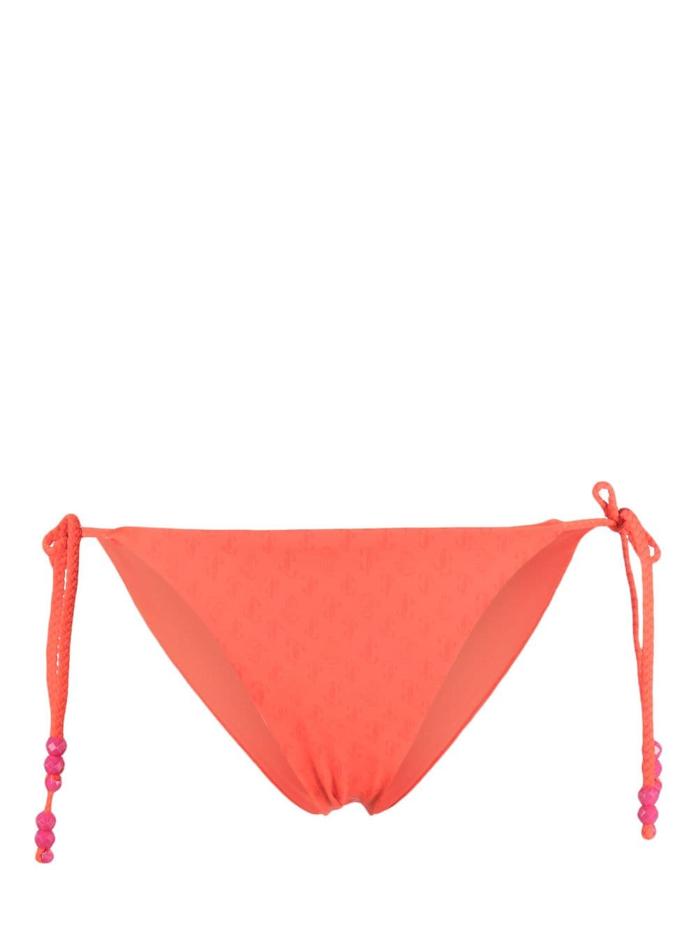 Jimmy Choo Debossed-logo Bikini Bottoms In Red