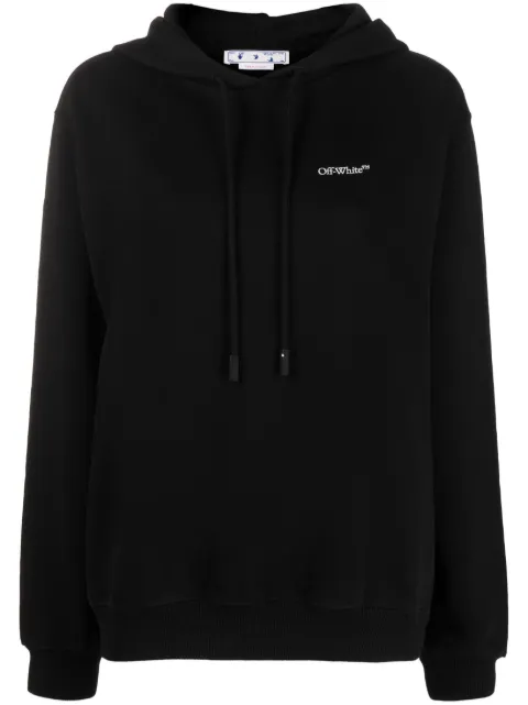 Off-White logo-print cotton hoodie