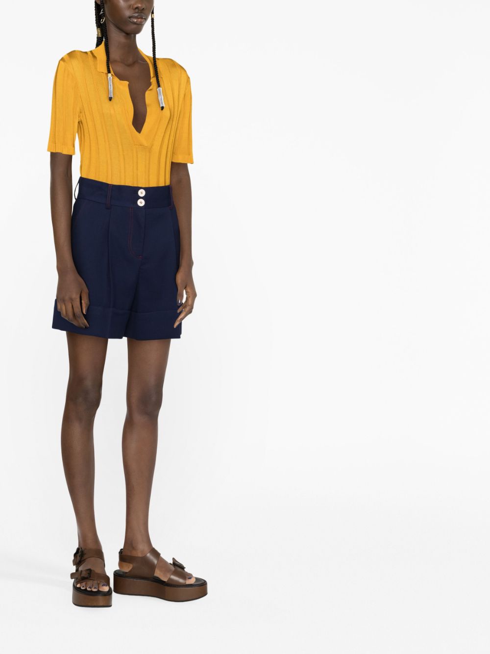 Shop See By Chloé High-waisted Shorts In Blue