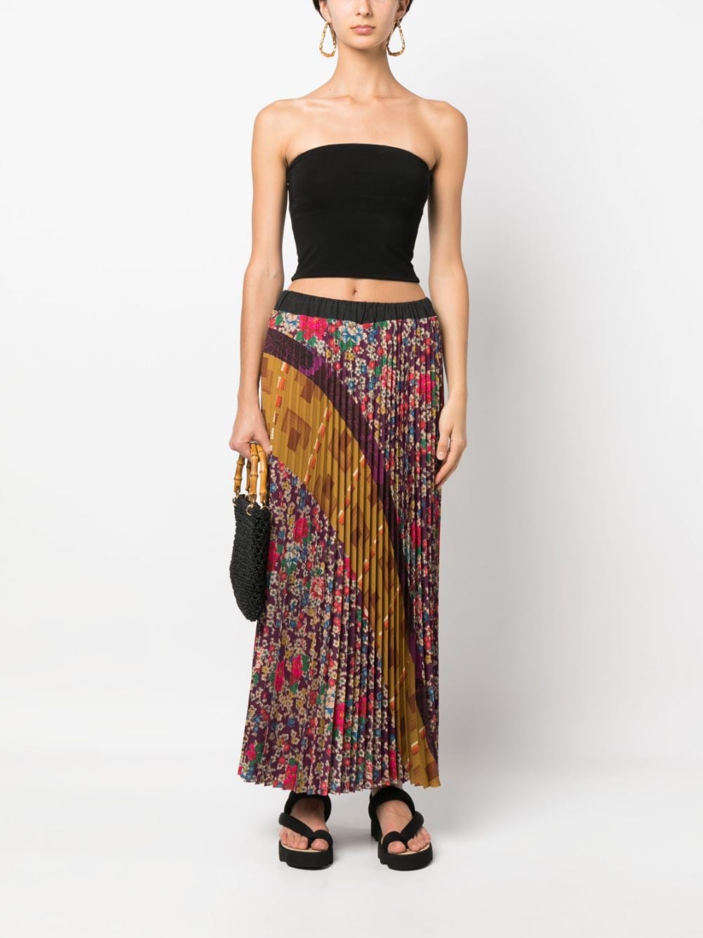 Pierre-Louis Mascia paisley-print pleated maxi skirt - Paars