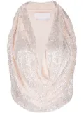 Genny sequin-embellished draped top - Pink