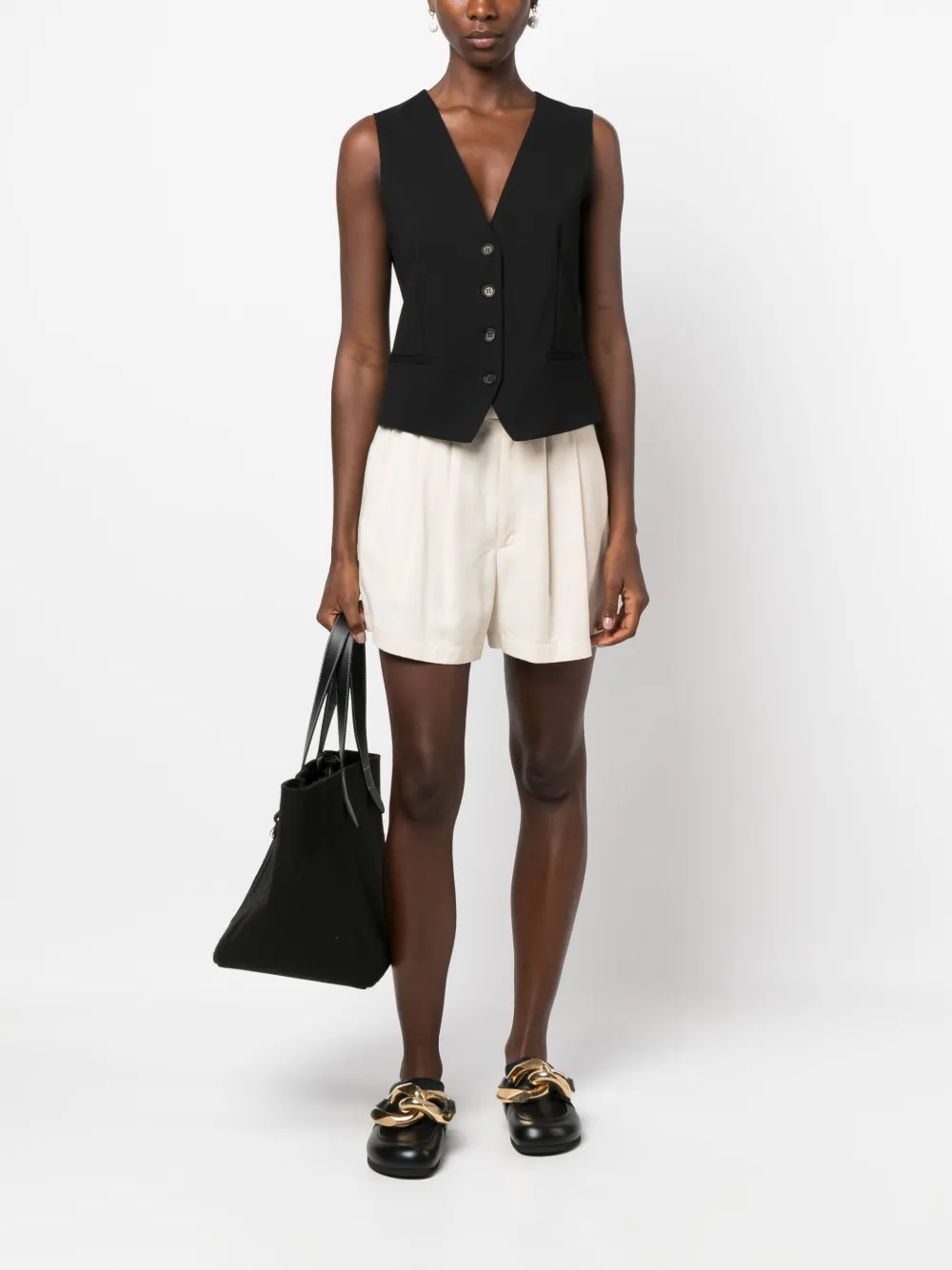 P.A.R.O.S.H. button-up wool gilet - Zwart