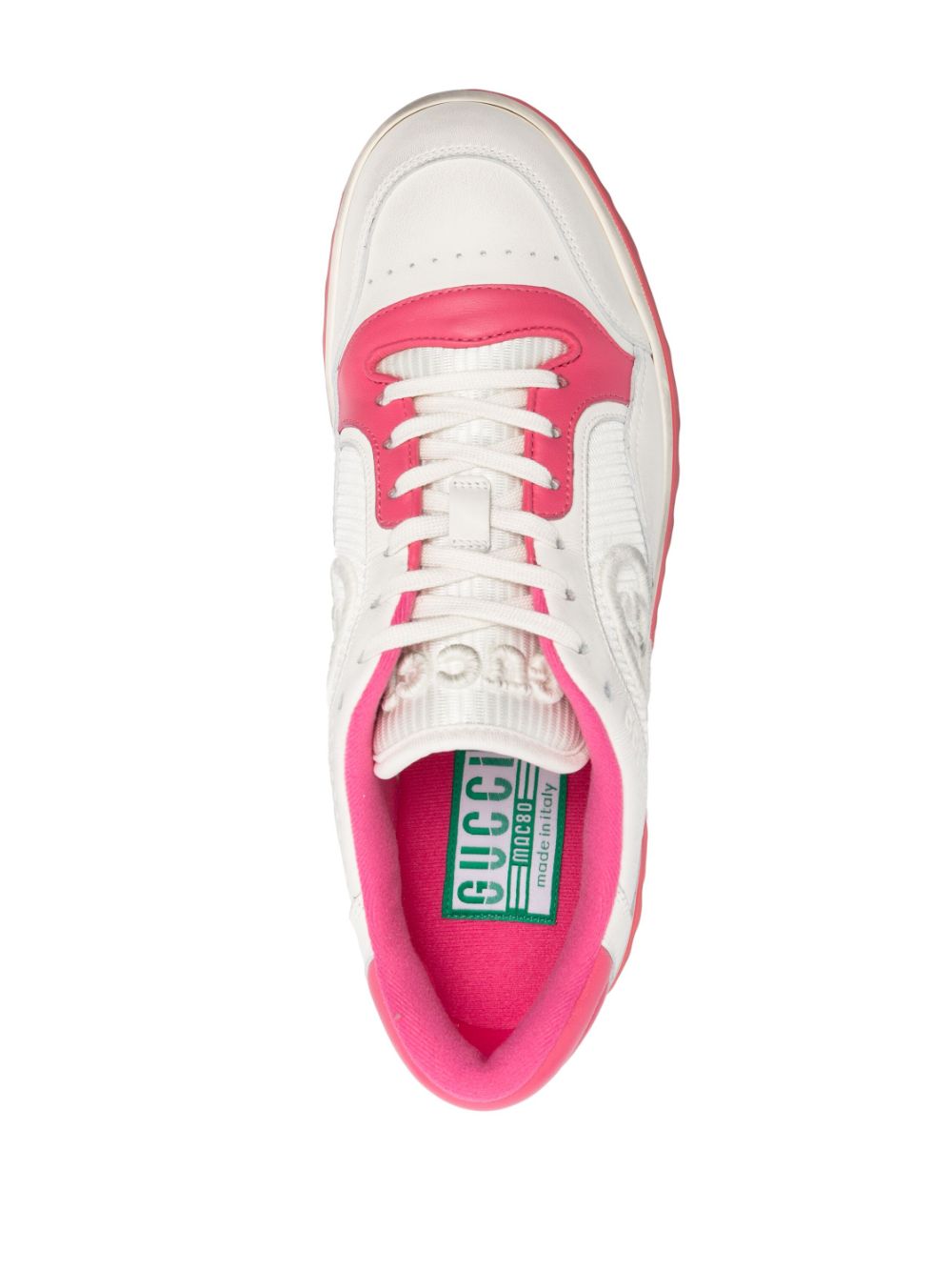 Shop Gucci Mac80 Leather Sneakers In White