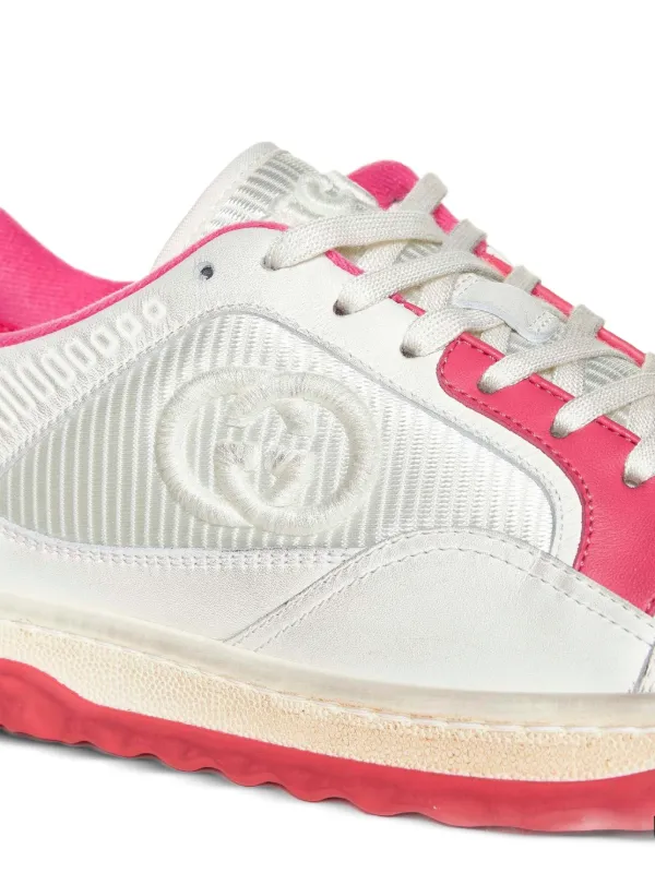 GUCCI★素敵！MAC80 High Black White Red Leather Sneakers NEW GUCCI MEN'S MAC80 BLACK RED LEATHER INTERLOCKING G
