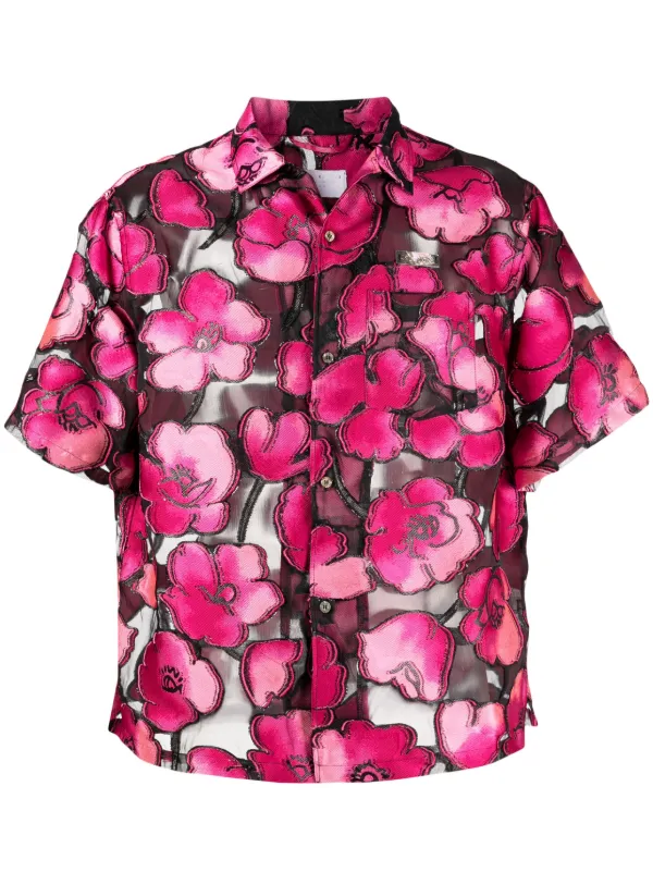 UNUSED　Rose Pattern Short Sleeve Shirt UNUSED アンユーズド US1405 Rose pattern short sleeve shirt