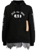4SDESIGNS feather-trim hem hoodie - Black