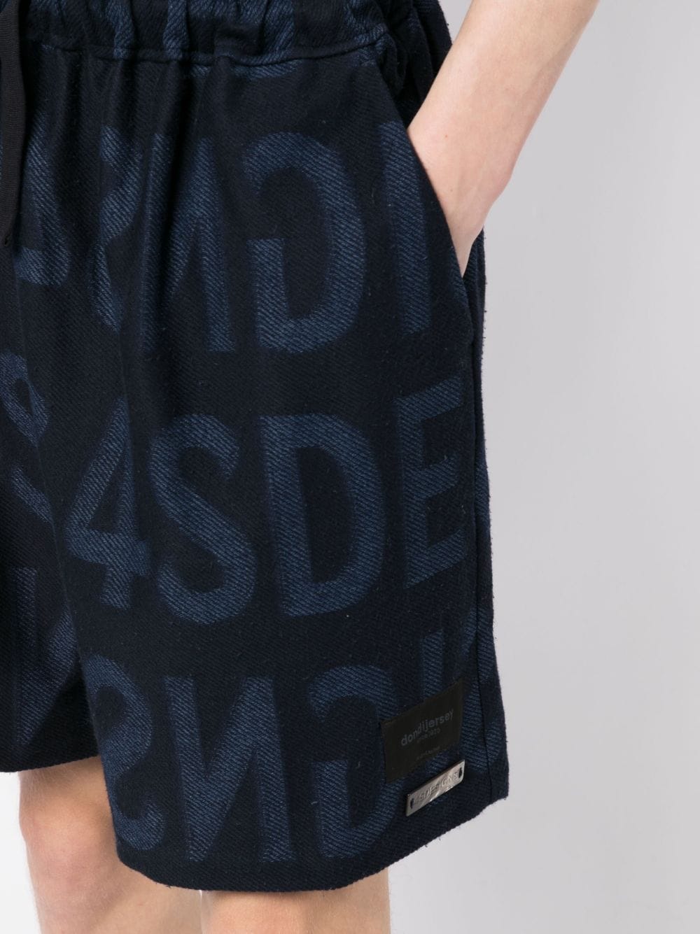 Shop 4sdesigns Logo-print Cotton Bermuda Shorts In Blue