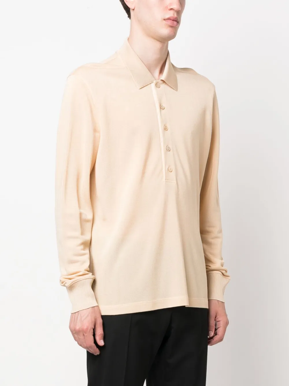 Affordable TOM FORD pique long-sleeve polo shirt Men