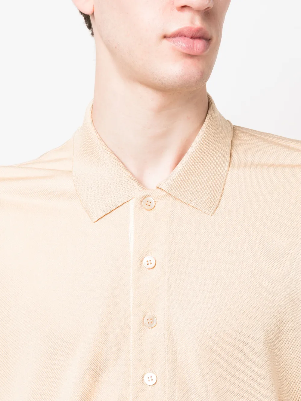 Affordable TOM FORD pique long-sleeve polo shirt Men