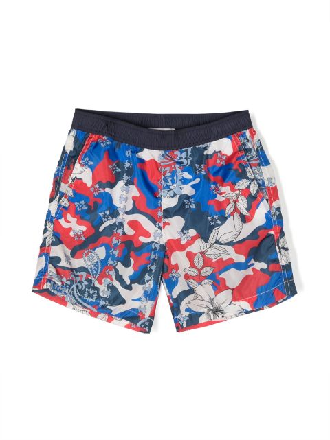 Moncler Enfant camouflage-print swim shorts 