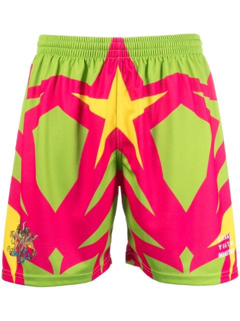 Liberal Youth Ministry star-print elasticated-waistband shorts