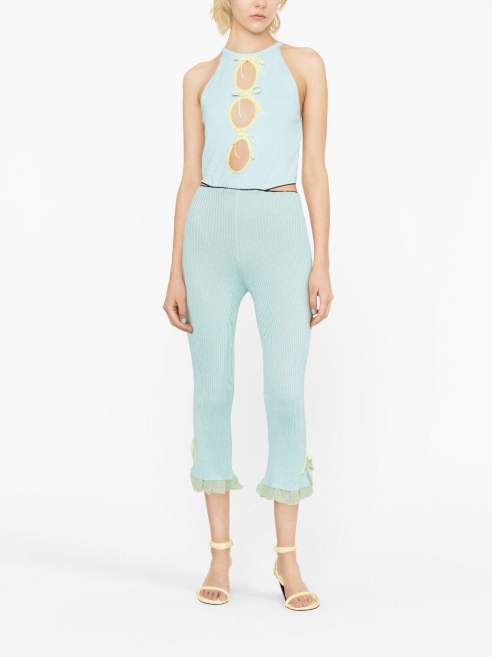 CORMIO Jade knitted knee-length jumpsuit - Blauw