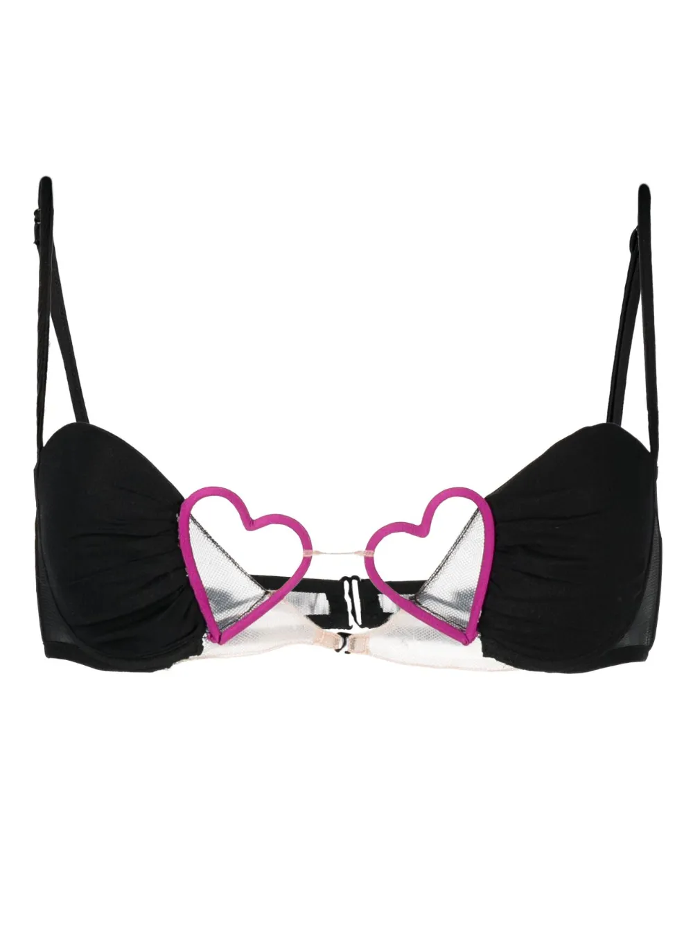 Nensi Dojaka Heart Bra In Black