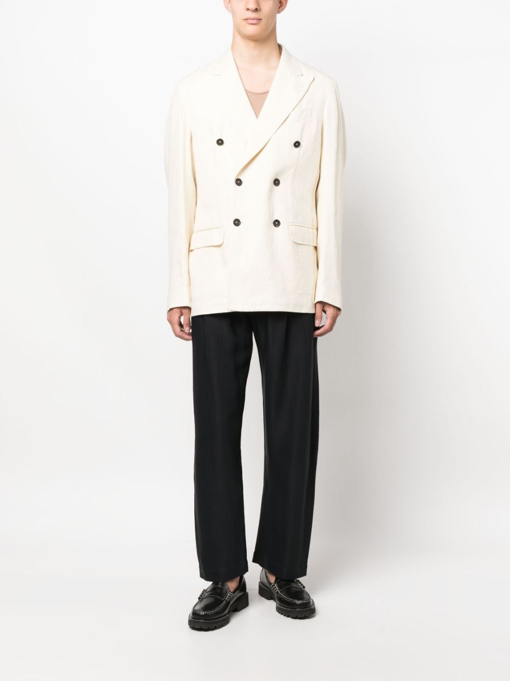 Massimo Alba silk-linen blend blazer - Beige