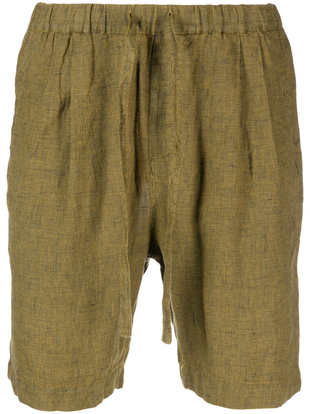 Massimo Alba Drawstring Linen Shorts In Green