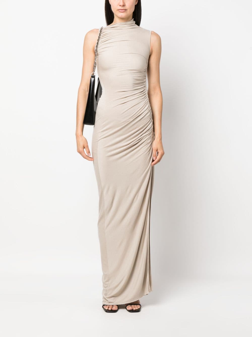 Rick Owens Lilies ruched sleeveless maxi dress - Beige