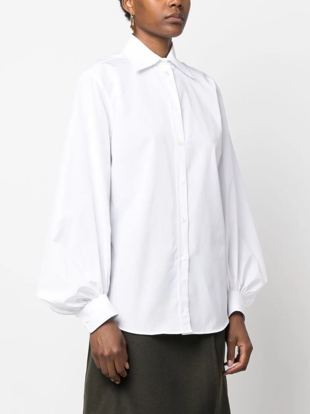 P.A.R.O.S.H. Blouse met pofmouwen Wit