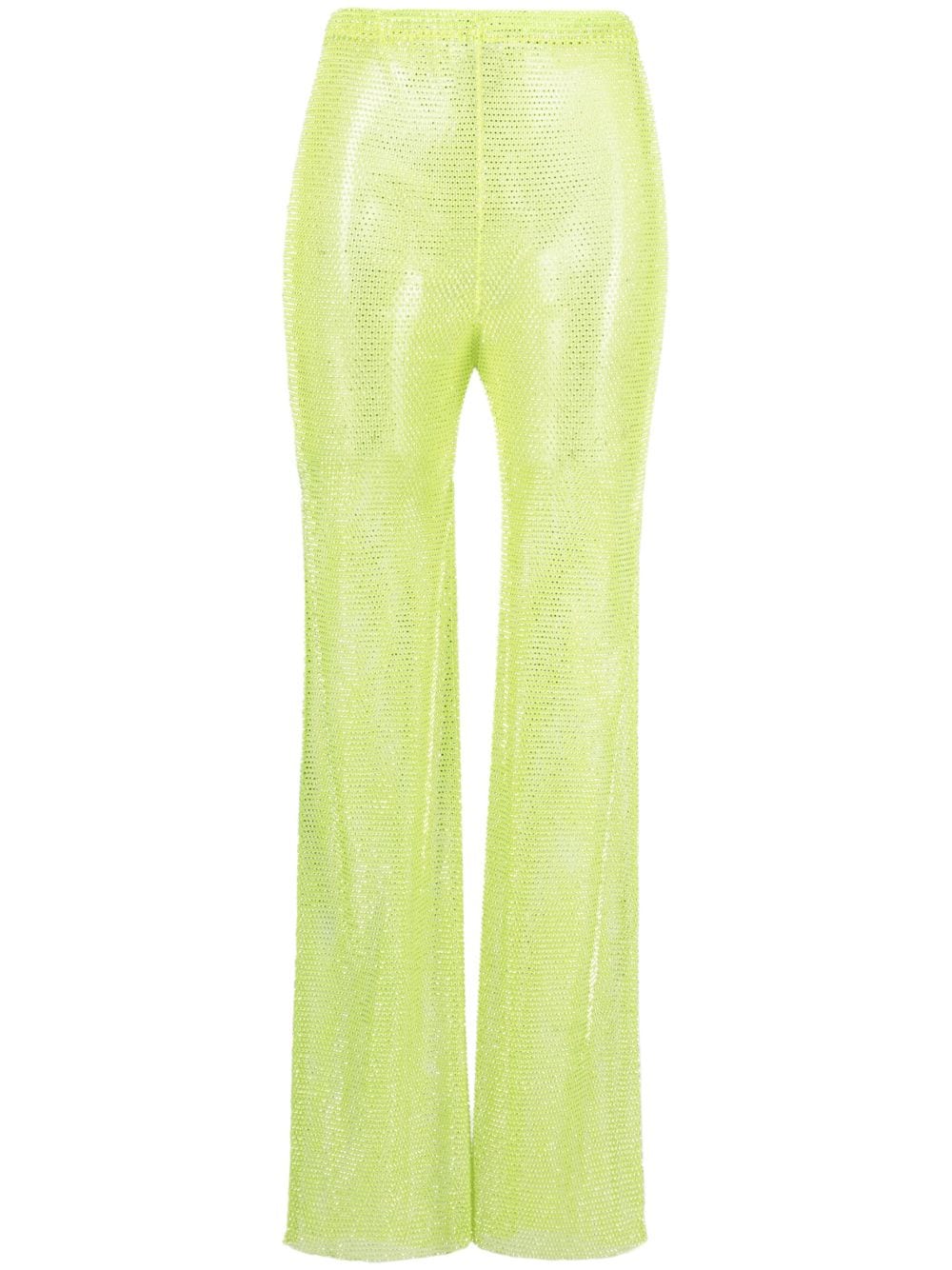 rhinestone-embellished high-waisted trousers