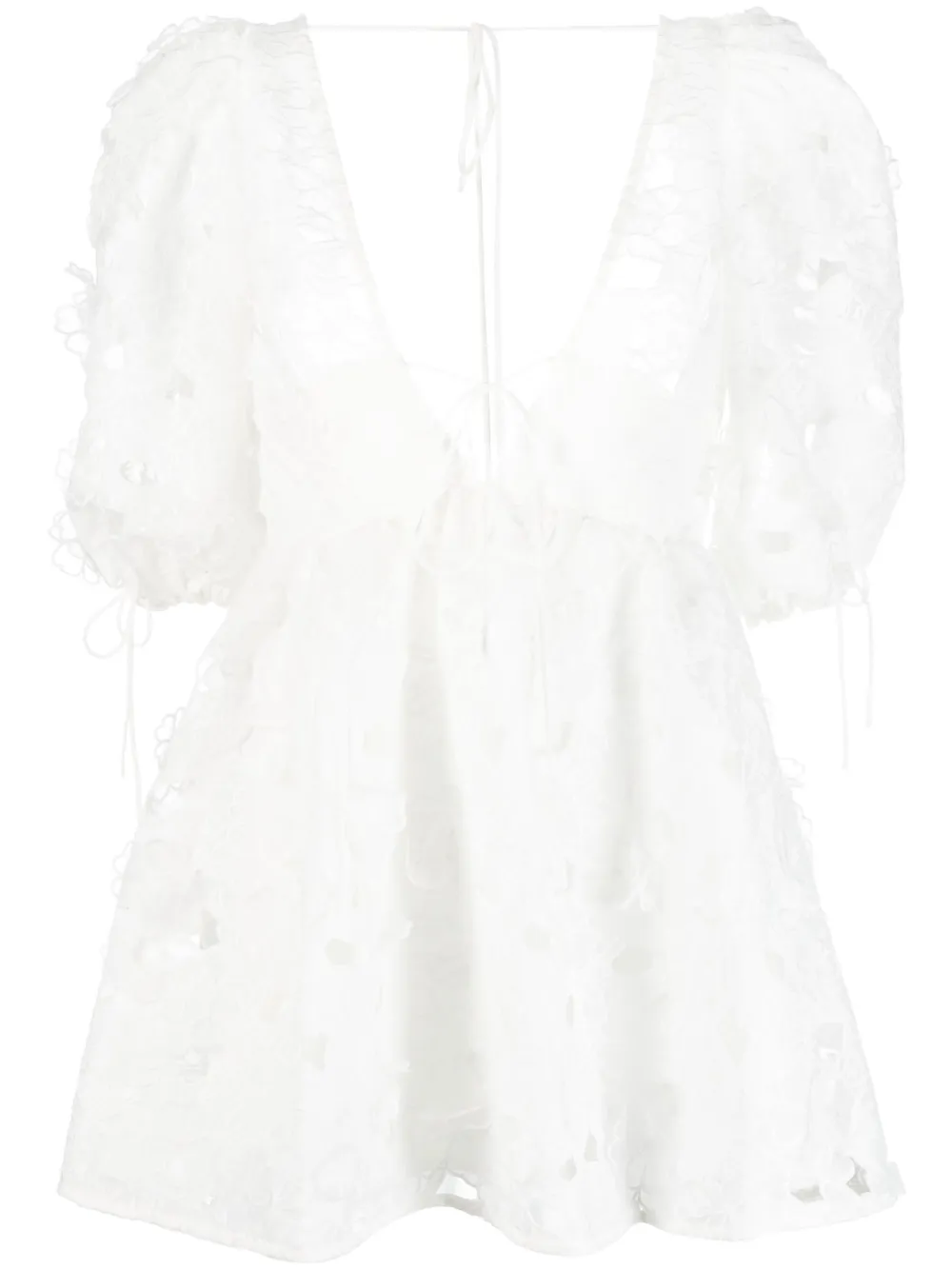 FOR LOVE & LEMONS LEIGHTON FLORAL-EMBROIDERY MINIDRESS