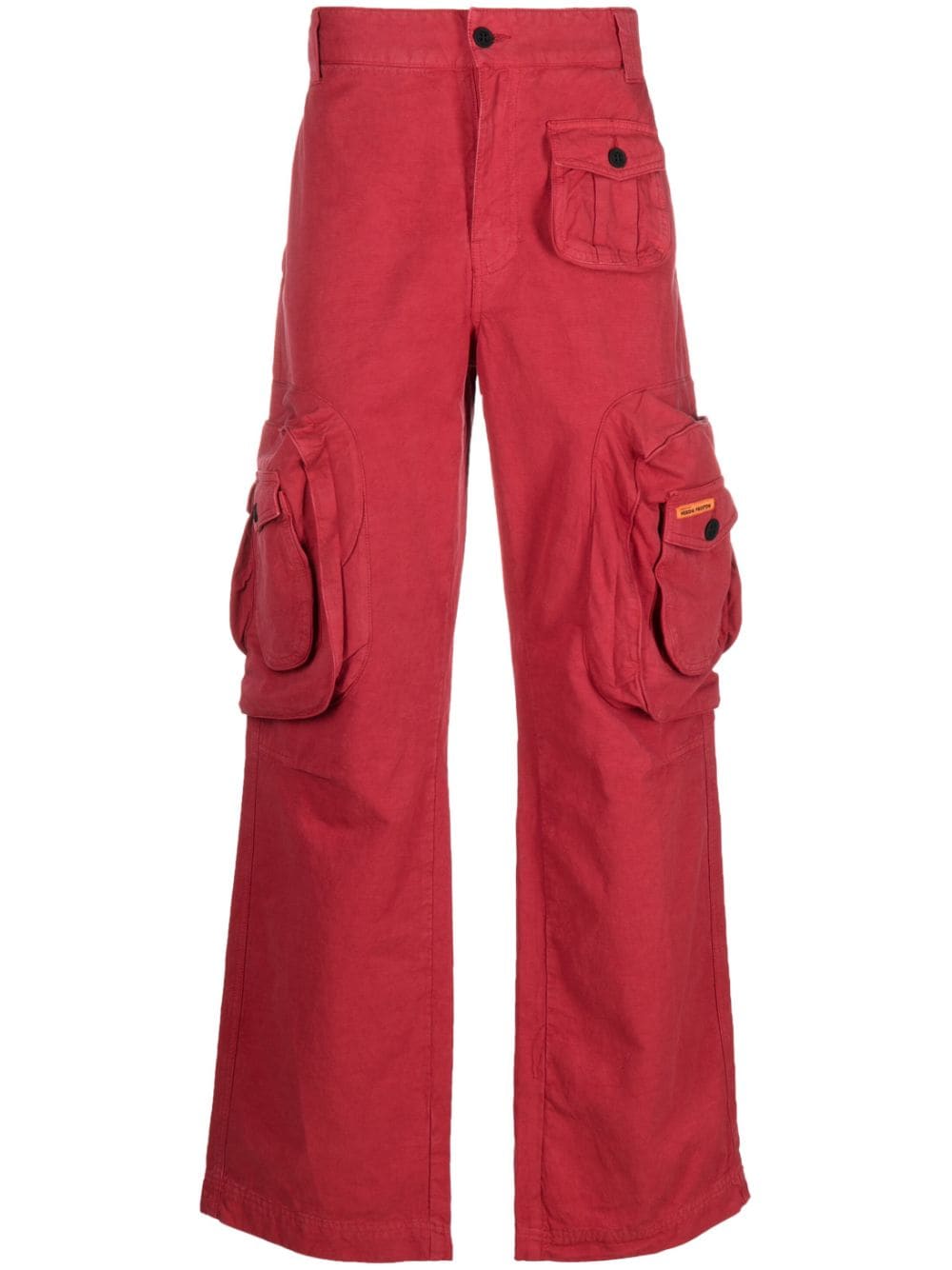 Heron Preston Logo-patch Cargo Trousers In Red