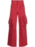 Heron Preston logo-patch cargo trousers - Red