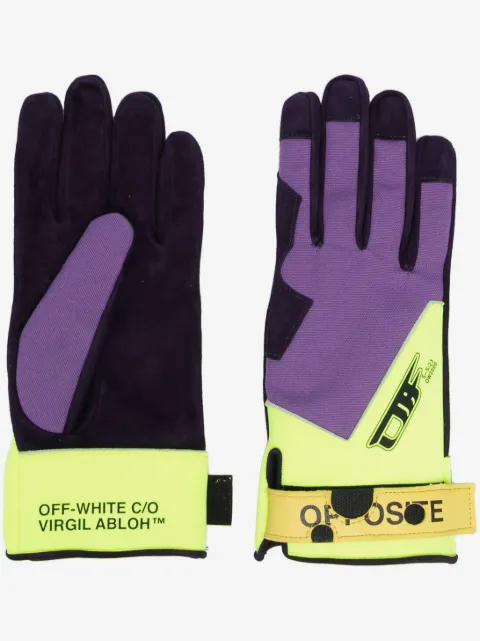 Off-White logo-print touch-strap gloves