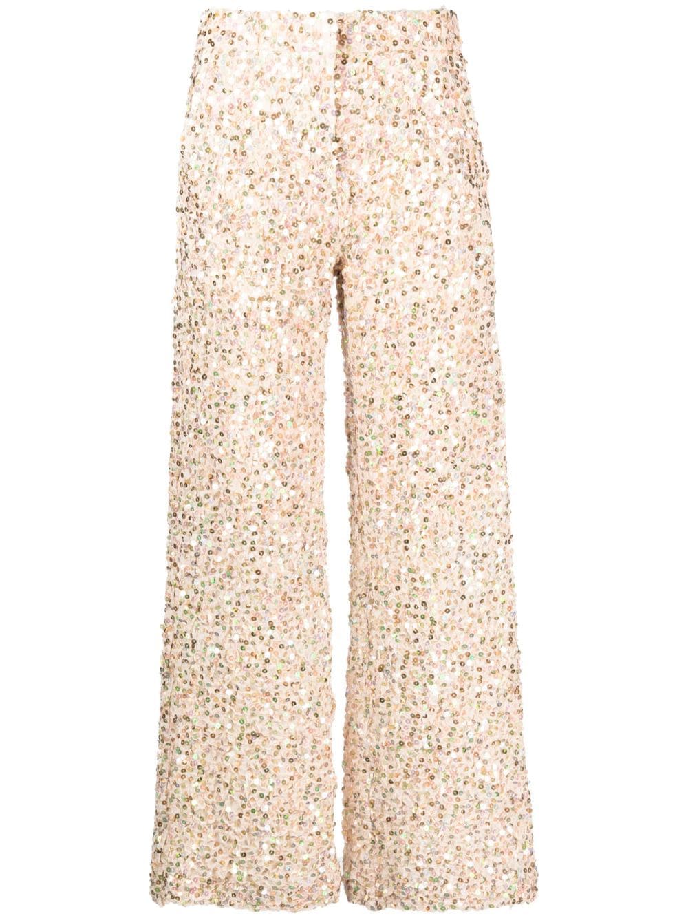 JIL SANDER SEQUIN-EMBELLISHED PALAZZO PANTS