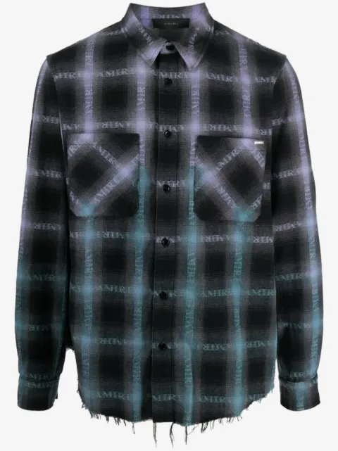 AMIRI camisa con cuadros estampados y logo