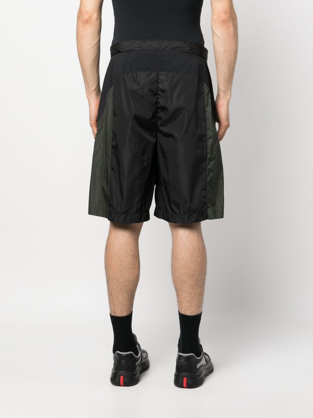 Shop Moncler Colour-block Bermuda Shorts In Black