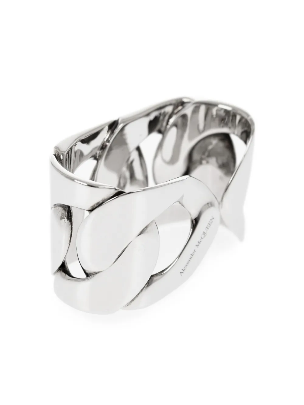 Alexander McQueen Ring met schakels - Zilver