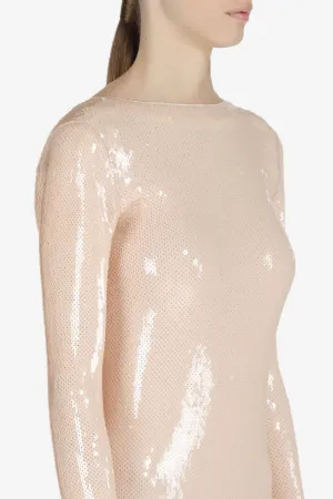sequin-embellished open-back dress
