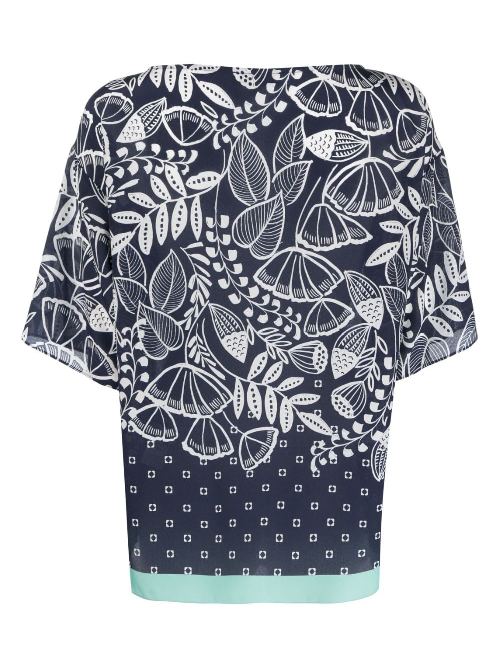 Antonelli graphic-print half-sleeved blouse - Blauw