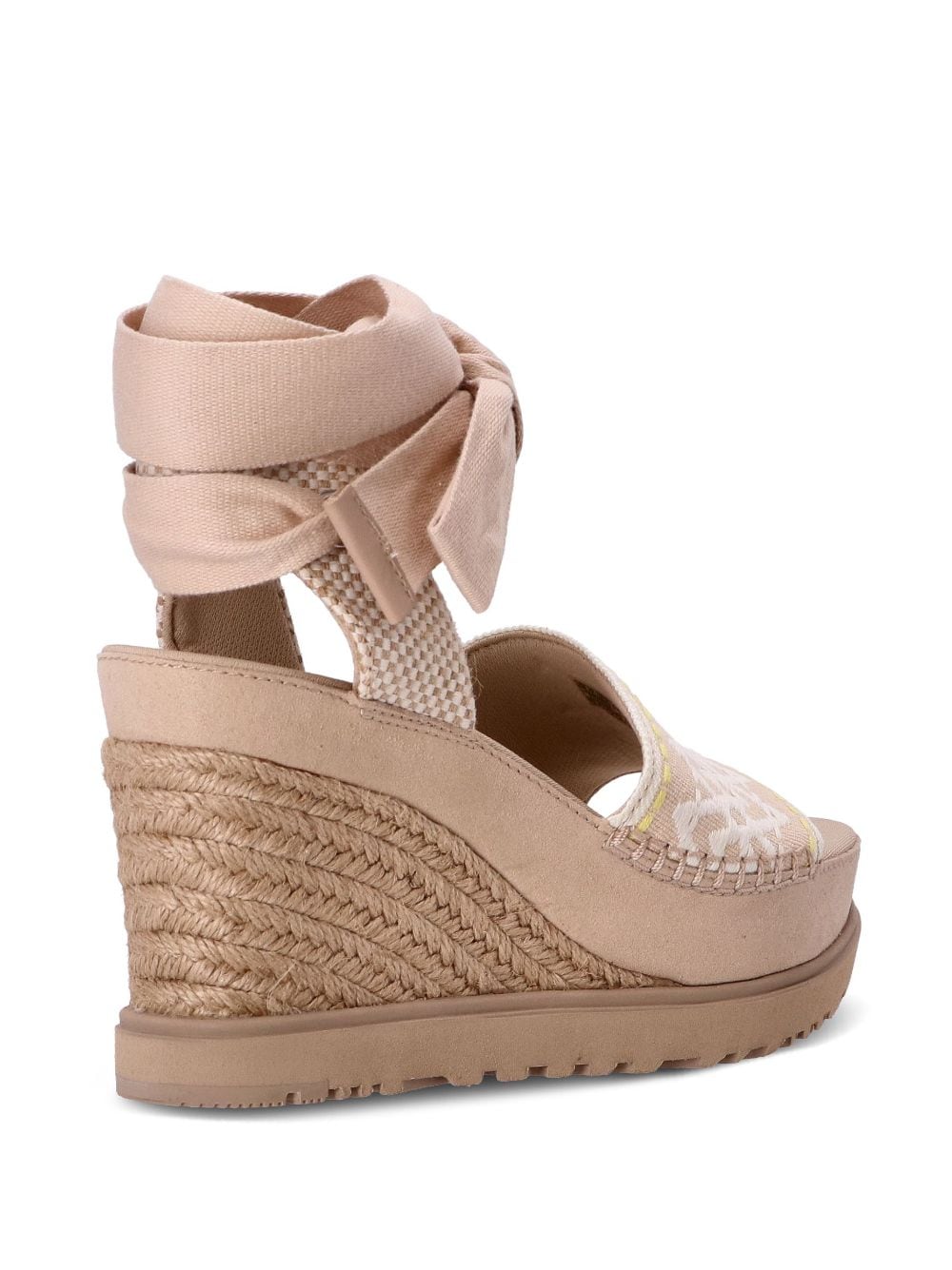 Shop Ugg Abbot Ankle Wrap 100mm Sandals In Neutrals