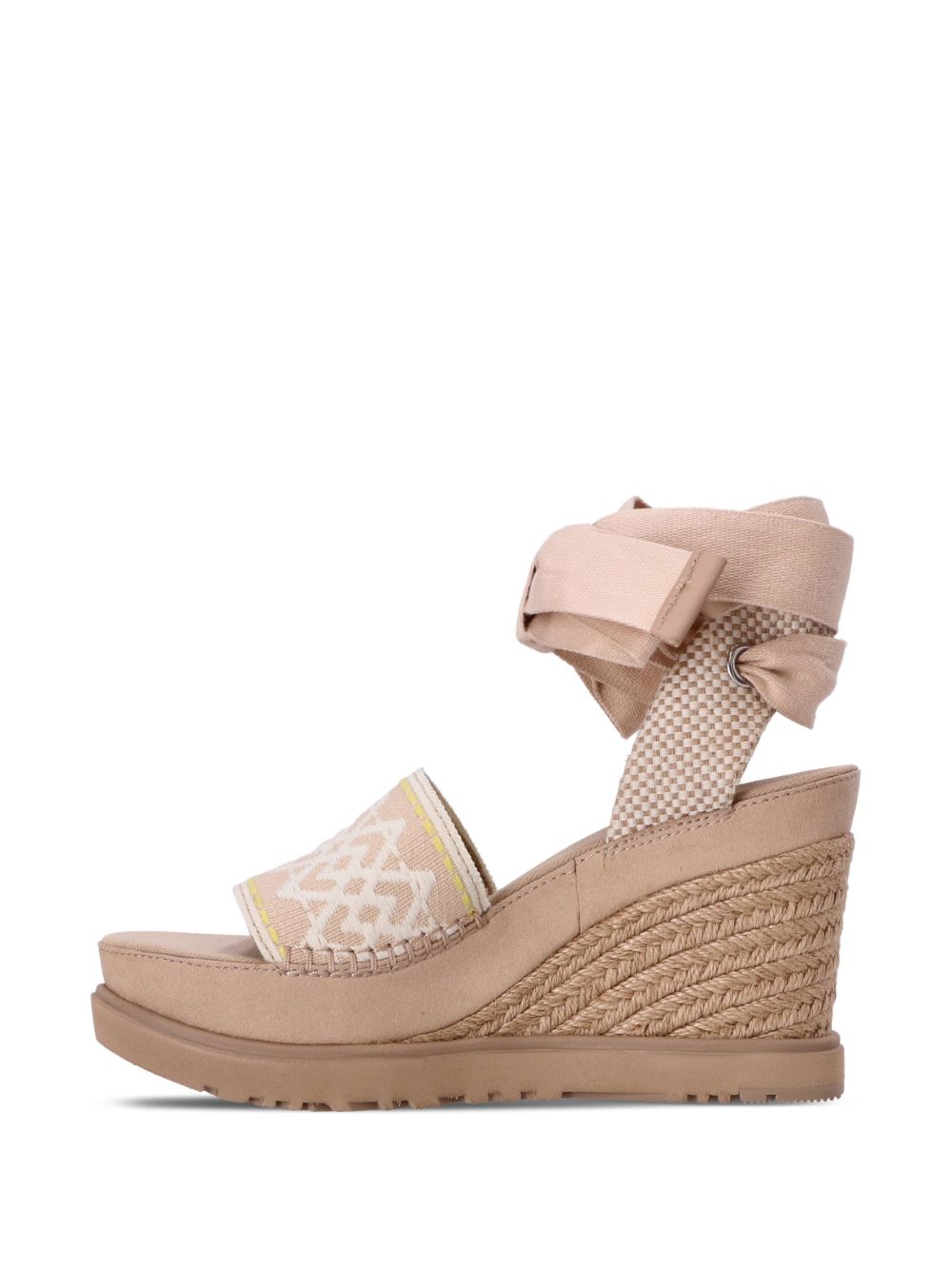 Shop Ugg Abbot Ankle Wrap 100mm Sandals In Neutrals